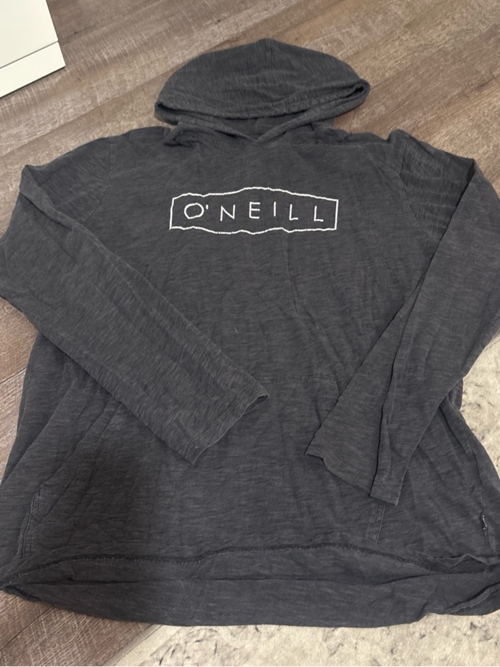 O'Neill Men's Dark Gray Crewneck Hoodie with White Logo